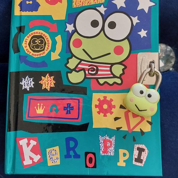 Rare Vintage Discontinued Sanrio Keroppi Notepad Notebook Diary WITH LOCK LOST K - Picture 1 of 3